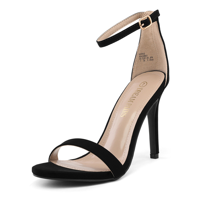 Black ankle strap heels best sale